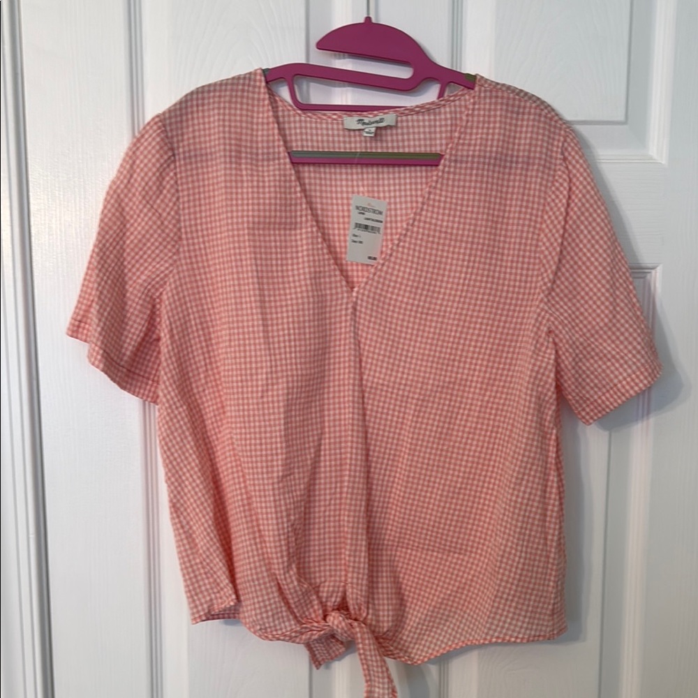 Women's Pink Gingham Top